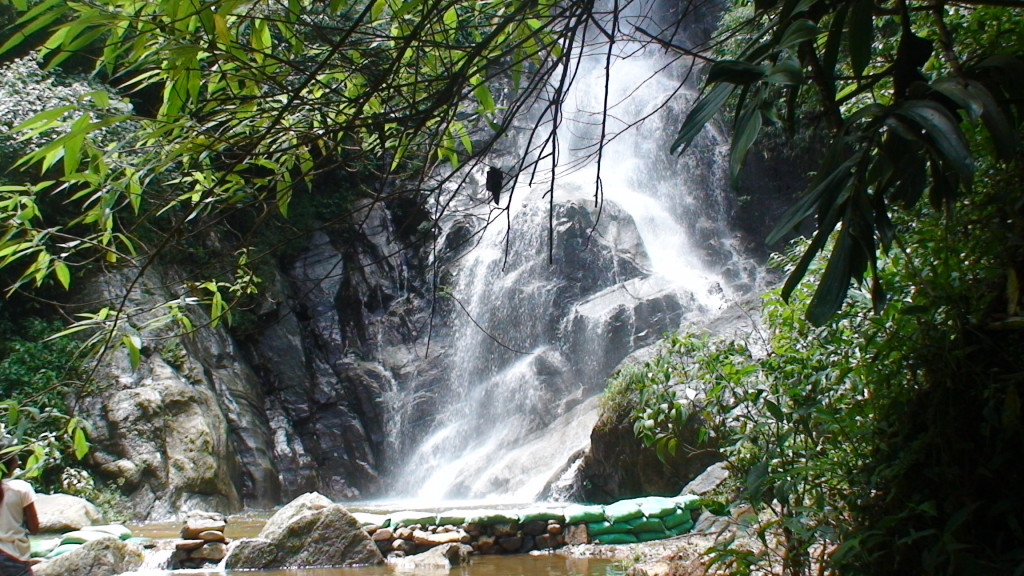 Water fall of Gonapitiya on a warm sunny day.